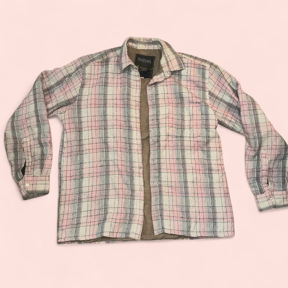 Ladies Plaid Jacket - Pink and Gray- Faux Sherpa Lining WARM